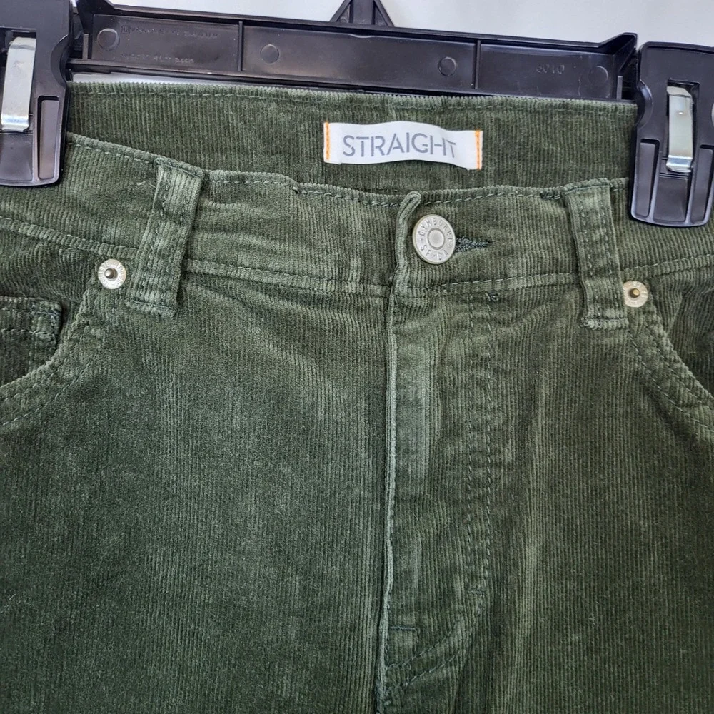 Gymboree Boys Olive Green Straight Leg Preppy Adjustable Waist Corduroy Pants 12